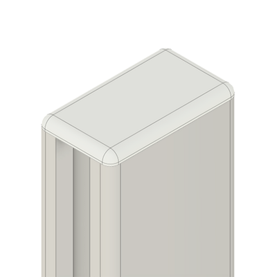 60-040-2 MODULAR SOLUTIONS POLYAMIDE PART<br>END CAP 32MM X 18.5MM LIGHT GRAY